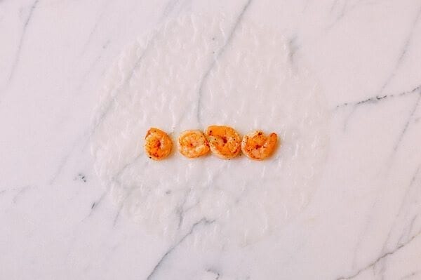 Vietnamese Summer Rolls with Seared Shrimp, by thewoksoflife.com