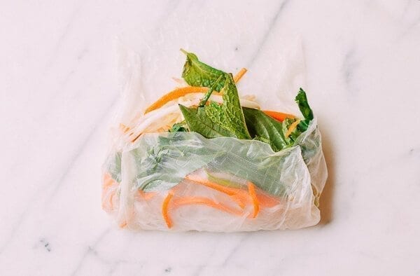 Vietnamese Summer Rolls with Seared Shrimp, by thewoksoflife.com