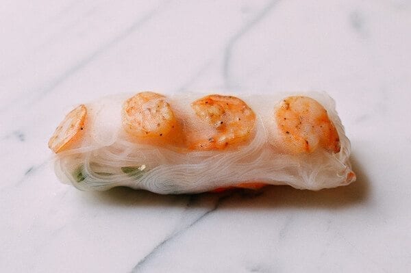 Vietnamese Summer Rolls with Seared Shrimp, by thewoksoflife.com