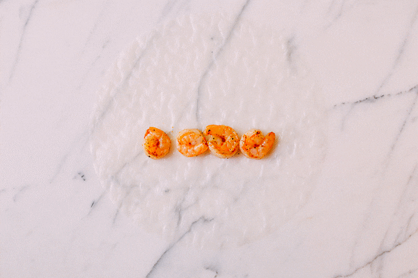 Vietnamese Summer Rolls with Seared Shrimp, by thewoksoflife.com