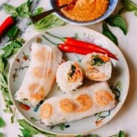 Vietnamese Summer Rolls with Seared Shrimp, by thewoksoflife.com