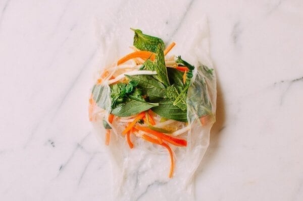 Vietnamese Summer Rolls with Seared Shrimp, by thewoksoflife.com