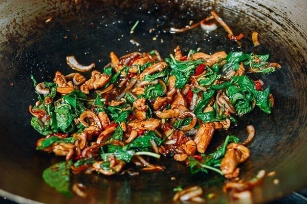 Thai Chicken Stir-fry with Basil & Mint, by thewoksoflife.com