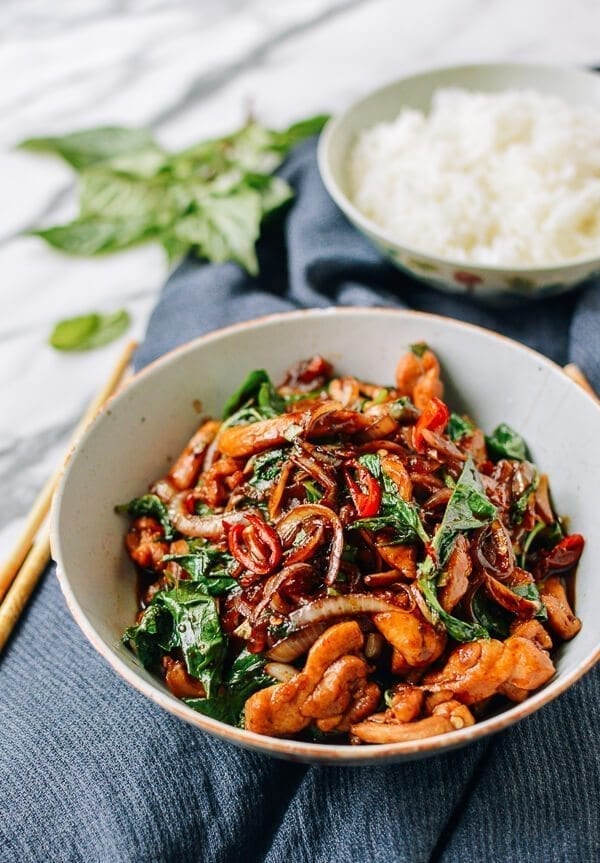 Thai Chicken Stir-fry with Basil & Mint, by thewoksoflife.com