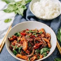 Thai Chicken Stir-fry with Basil & Mint, by thewoksoflife.com