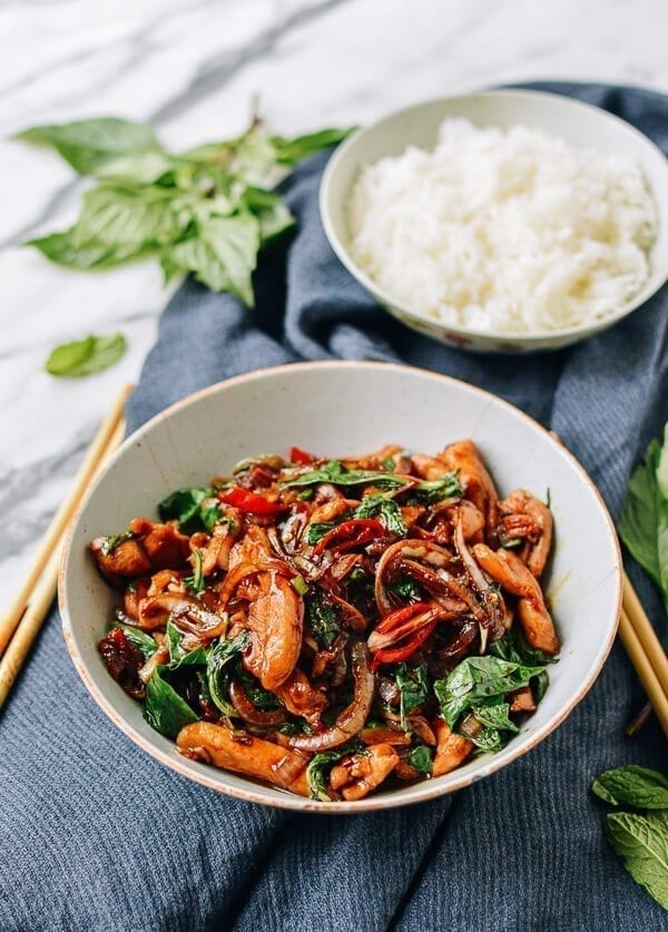 Thai Chicken Stir-fry with Basil & Mint, by thewoksoflife.com