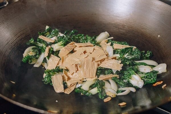 Stir Fried Bok Choy with Tofu Skin, by thewoksoflife.com