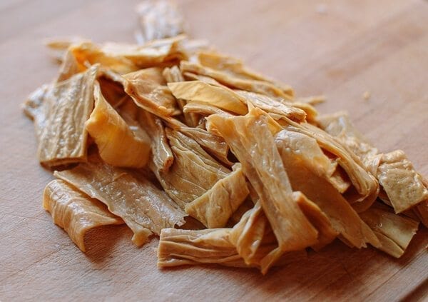 Stir Fried Bok Choy with Tofu Skin, by thewoksoflife.com