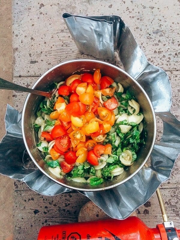 Cooking on the Whisperlite, by thewoksoflife.com