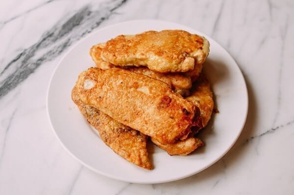 Cooked Chicken Breast for Chicken Francese, by thewoksoflife.com