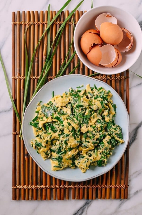 Chinese Chives & Eggs Stir Fry, by thewoksoflife.com