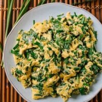 Chinese Chives & Eggs Stir Fry, by thewoksoflife.com