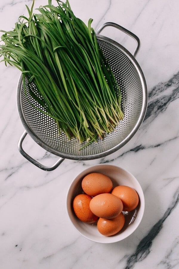 Chinese Chives & Eggs Stir Fry, by thewoksoflife.com
