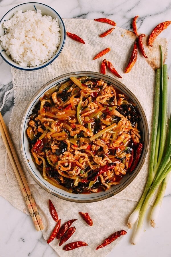 Pork with Garlic Sauce - Yu Xiang Rou Si, by thewoksoflife.com