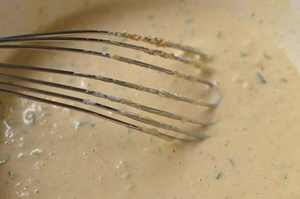 Sesame Scallion Waffle batter, by thewoksoflife.com