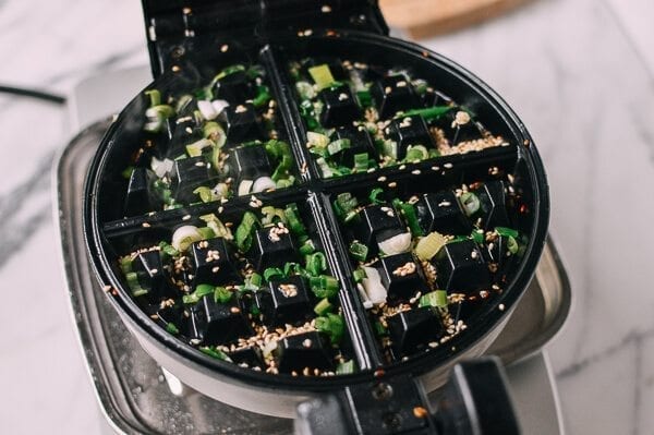 Sesame Scallion Waffles, by thewoksoflife.com