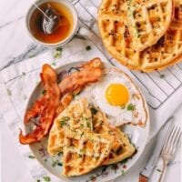 Sesame Scallion Waffles, by thewoksoflife.com