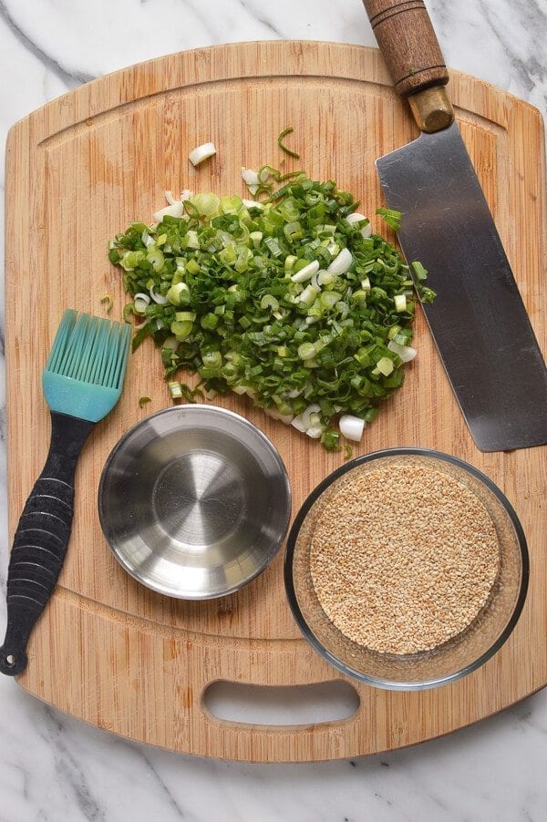 Sesame Scallion Waffles, by thewoksoflife.com