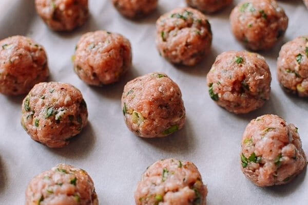 Spicy Asian Meatballs, by thewoksoflife.com