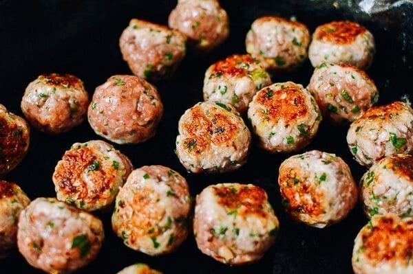 Spicy Asian Meatballs, by thewoksoflife.com