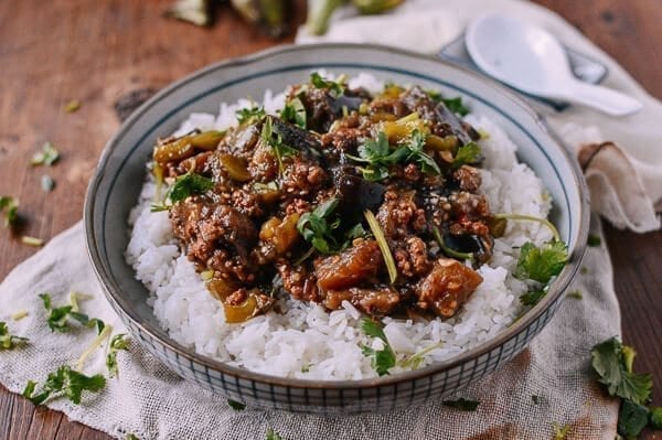 Braised Eggplant with Minced Pork, by thewoksoflife.com