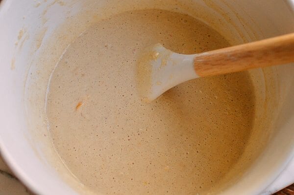 Peach Pancakes with Maple Cream Syrup, by thewoksoflife.com