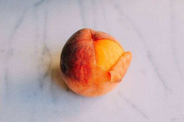 Peach Pancakes with Maple Cream Syrup, by thewoksoflife.com