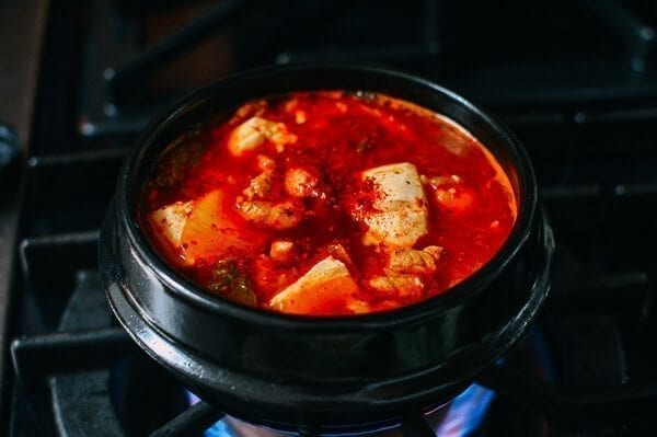 Soondubu Jigae (Korean Soft Tofu Stew), by thewoksoflife.com