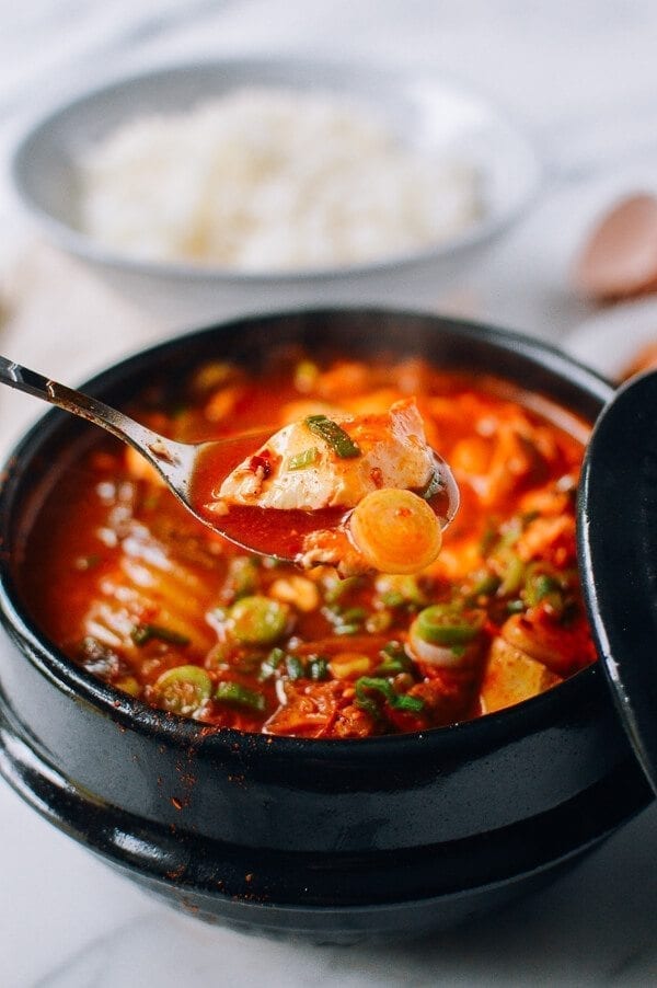 Soondubu Jigae (Korean Soft Tofu Stew), by thewoksoflife.com
