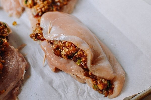 Sticky Rice Stuffed Chicken Breast, by thewoksoflife.com