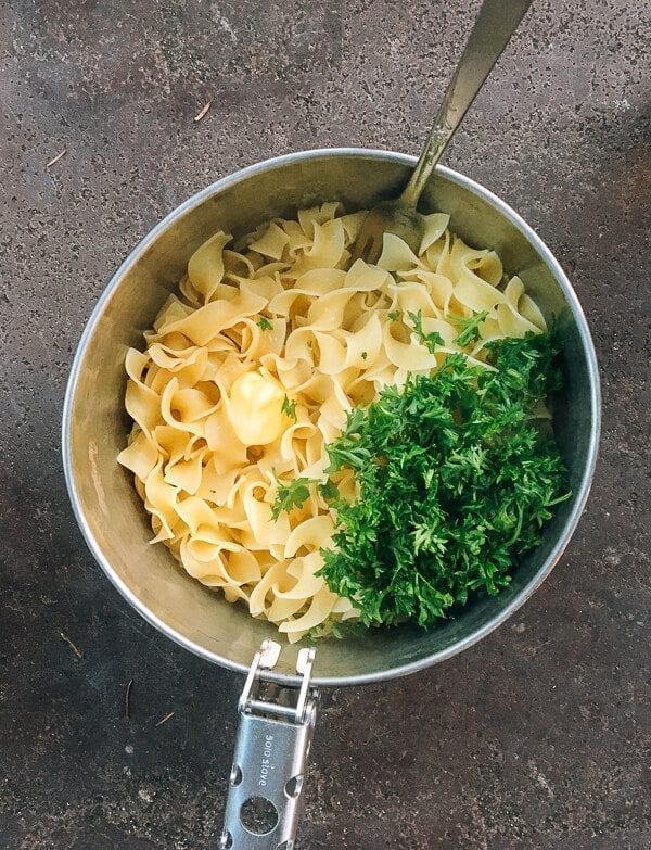 Buttered Parsley Noodles, by thewoksoflife.com