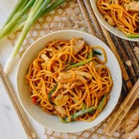 Hokkien Noodles with Ginger, Scallion, and Chicken