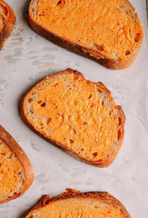 Curried Squash Soup with Red Curry Butter Croutons, by thewoksoflife.com