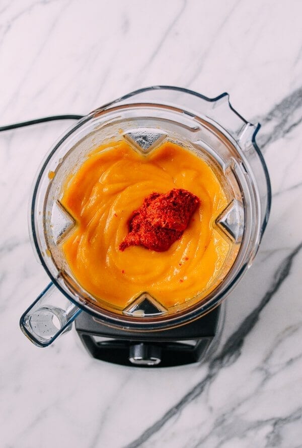 Curried Squash Soup with Red Curry Butter Croutons, by thewoksoflife.com