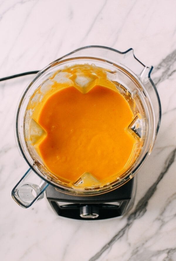 Curried Squash Soup with Red Curry Butter Croutons, by thewoksoflife.com