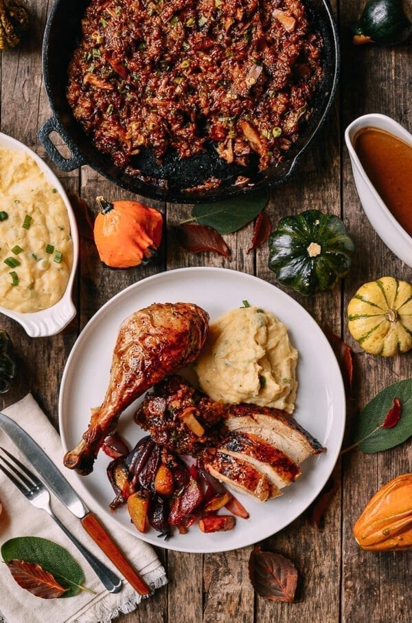 Five Spice Roast Turkey with Giblet Onion Gravy, by thewoksoflife.com