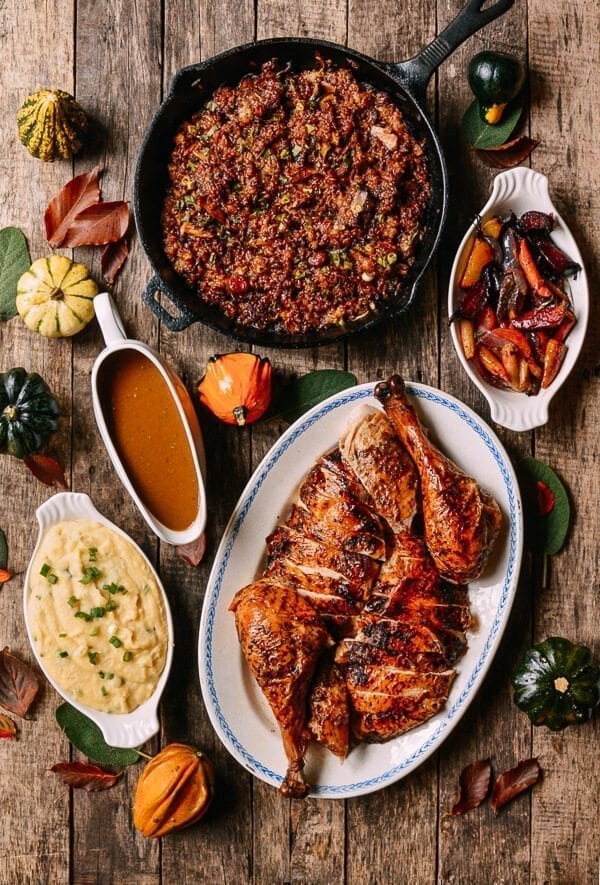 Five Spice Roast Turkey with Giblet Onion Gravy, by thewoksoflife.com