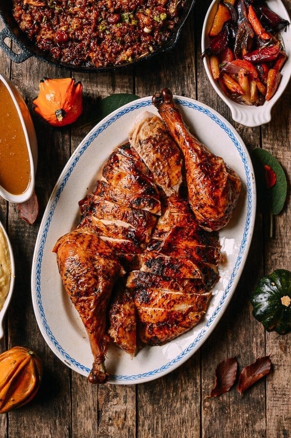 Five Spice Roast Turkey with Giblet Onion Gravy, by thewoksoflife.com