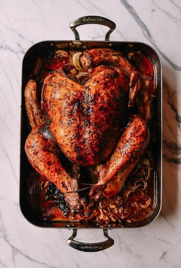 Five Spice Roast Turkey with Giblet Onion Gravy, by thewoksoflife.com