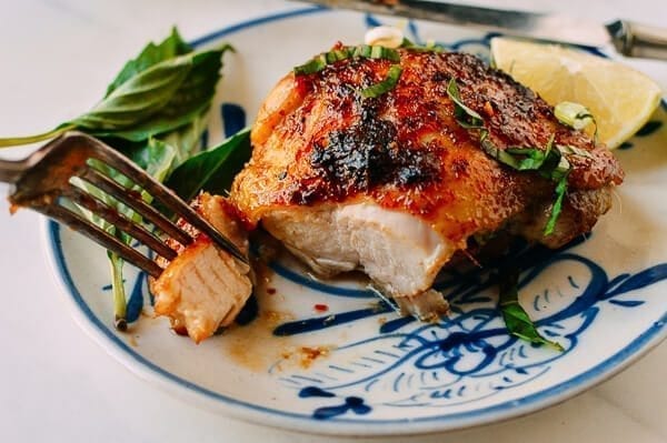 Roasted Lemongrass Chicken Thighs, by thewoksoflife.com