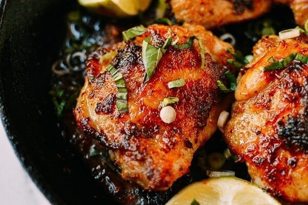 Roasted Lemongrass Chicken Thighs, by thewoksoflife.com