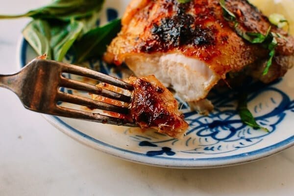 Roasted Lemongrass Chicken Thighs, by thewoksoflife.com