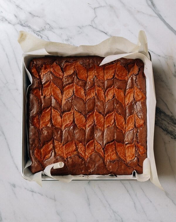 Swirled Pumpkin Brownies, by thewoksoflife.com