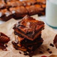 Swirled Pumpkin Brownies, by thewoksoflife.com