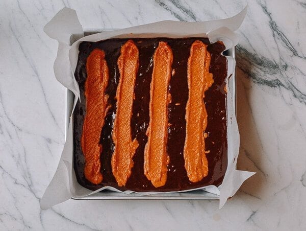 Swirled Pumpkin Brownies, by thewoksoflife.com