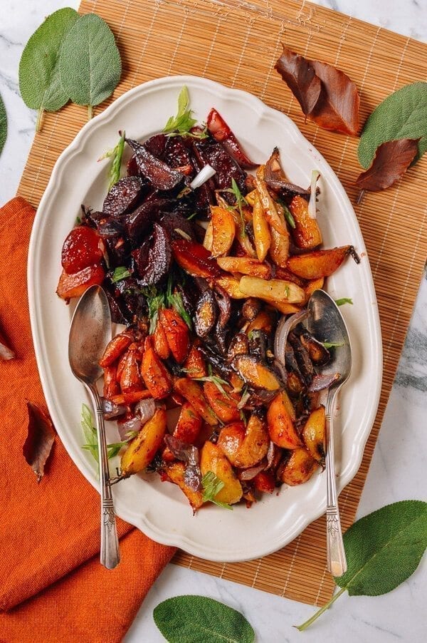 Roasted Root Vegetables with a Miso Glaze