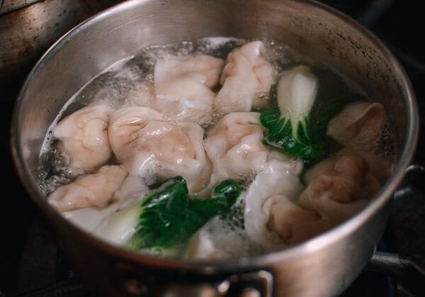 San Xian Wontons (Shrimp, Pork & Chicken Wontons), by thewoksoflife.com