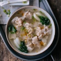 San Xian Wontons (Shrimp, Pork & Chicken Wontons), by thewoksoflife.com