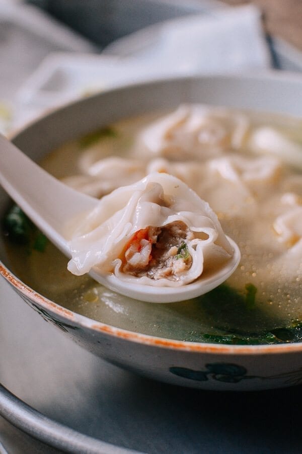 San Xian Wontons (Shrimp, Pork & Chicken Wontons), by thewoksoflife.com