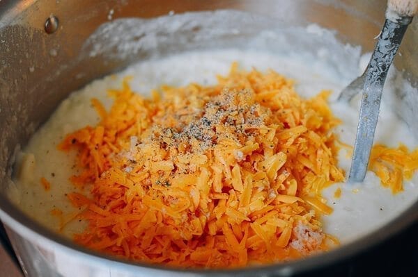 Cheesy Mashed Potatoes with Scallions, by thewoksoflife.com